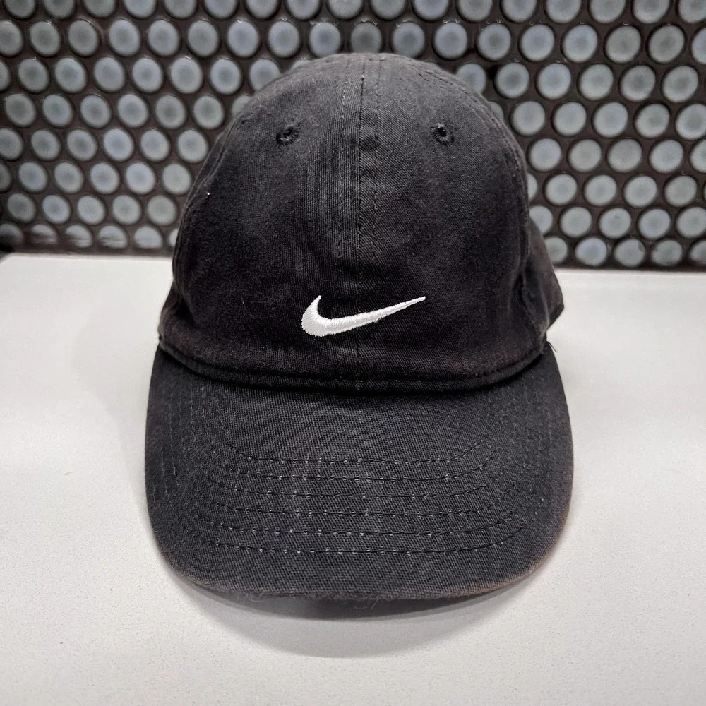 Nike Swoosh‎ Adjustable Baseball Cap Hat Boys Infant Game Black Toddler